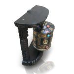 tibet tapınak dua çarkı buda kabartmalı eskitme 21,5cm