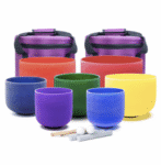 Quartz Kristal Kase Çakra Seti Neon Renkli