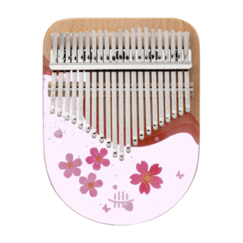 Kalimba Pink Sakura Temalı Kayın Ağacı Gövde & Epoksi Reçine 21 Notalı