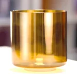 Kozmik Sarı Solar Pleksus Çakra Şeffaf İnce Quartz Kristal Kase 12" (E/Mi)